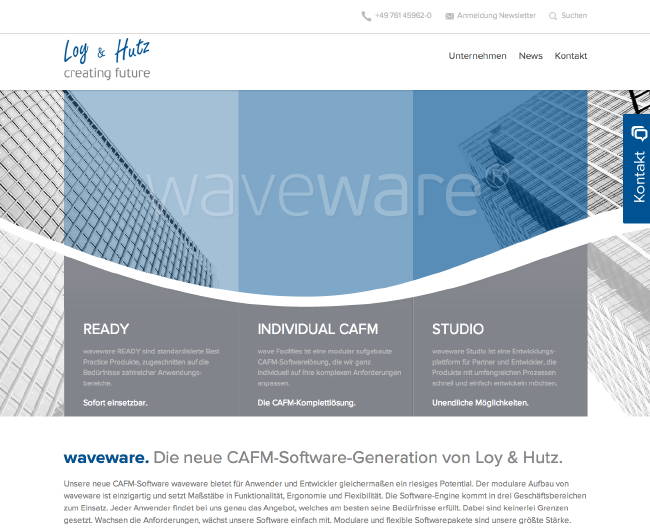 Attraktiv und mit Wellenschlag: Loy & Hutz passt seine neue Website ganz seiner jüngsten Software-Generation waveware an 