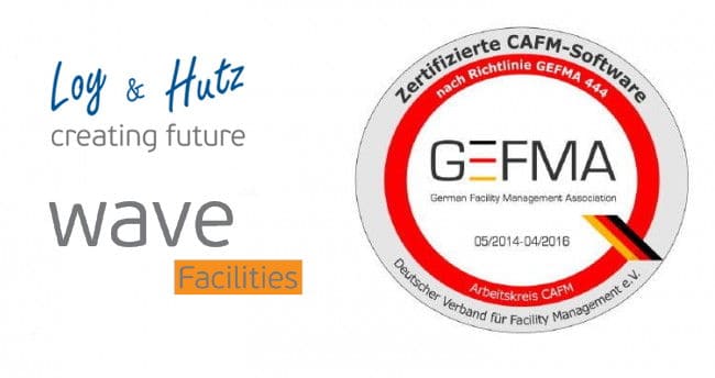 wave Facilities von Loy & Hutz ist für alle 13 Kataloge der GEFMA 444 zertifiziert