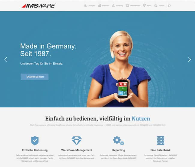 Luftig, responsiv, informativ und dazu auch noch sicher: die neue Website von IMSWARE