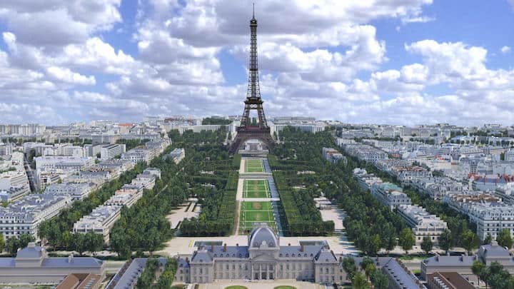 Autodesk hat die Umgebung des Eiffelturms in Paris im weltgrößten BIM-Modell gestaltet (klicken für große Ansicht)