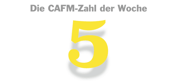 Die CAFM-Zahl der Woche ist die 5 - für das fünfte Jahr CAFM-Splitter in der Facility Management