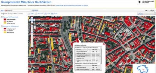Geeignete Flächen für Solarthermie kennzeichnet eine neue Karte, die IP Syscon für die Stadt München erstellt hat