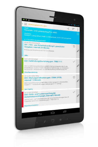 Screenshot KeyLogic Instandhaltungs- und Wartungs-App