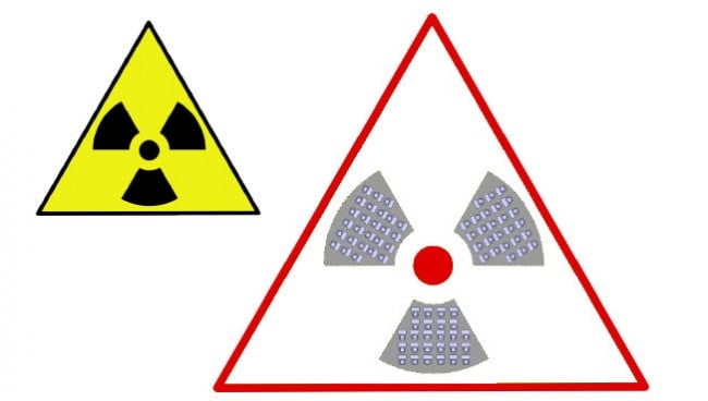 Angelehnt an das Sympbol vor Radioaktivität ist das Warnzeichen vor Administratium - einschließlich Sitzungs-Stühlen