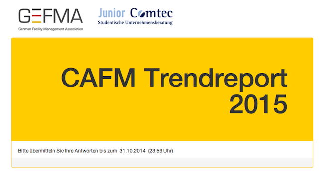 Noch bis zum 31. Oktober können sich Interessierte am GEFMA CAFM-Trendreport 2015 beteiligen