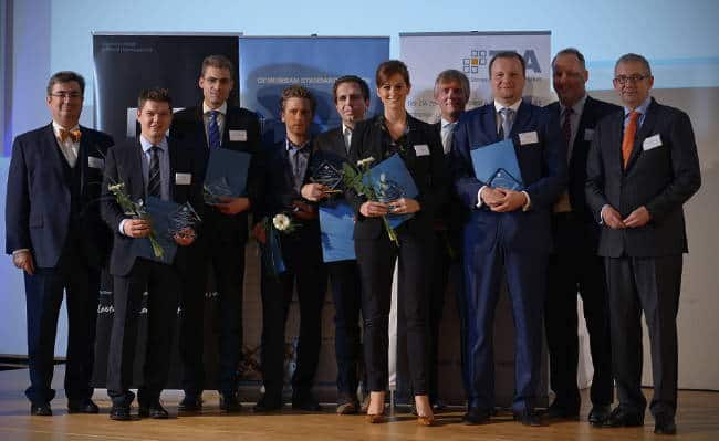 In guter Gesellschaft: Dr. Asbjörn Gärtner (2. v.l.) mit den weiteren Preisträgern des gif Forschungspreises 2014