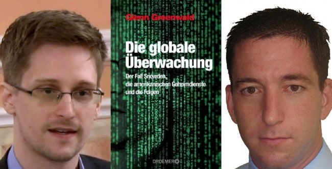 Edward Snowden (li), Glenn Gruenwald und Laura Poitras erhalten dieses Jahr die Carl von Ossietzky-Medaille