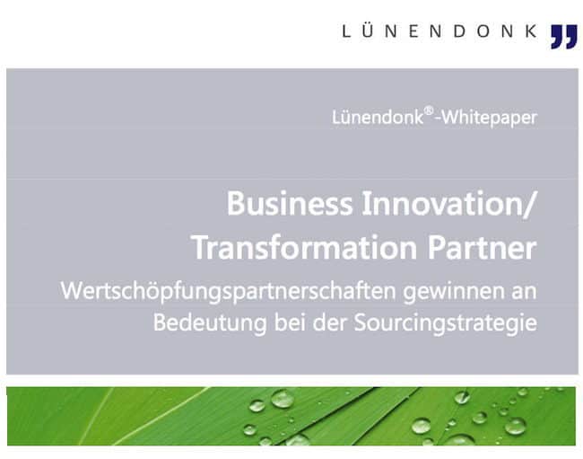Ein neues Whitepaper von Lünendonk beschäftigt sich mit Sourcing im Kontext von Business Innovation/Transformation Partnern