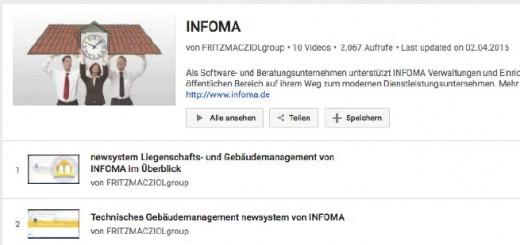 Infoma hat eine Reihe von Videos zu seinem CAFM-System bei YouTube eingestellt