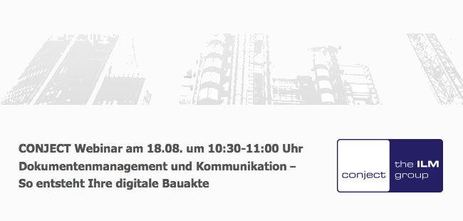 Am 18. August gibt es bei Conject ein Webinar zu Dokumenten-Management