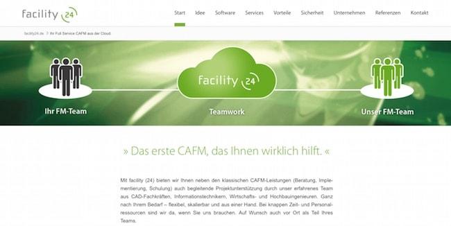facility 24, das Angebot aus CAFM-Cloud-Lösung und begleitenden Dienstleistungen, hat eine neue Website