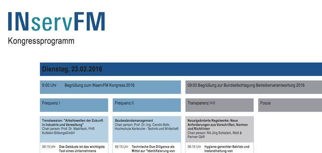 Messeveranstalter Mesago hat jetzt ein vorläufiges Programm für den INservFM Kongress veröffentlicht
