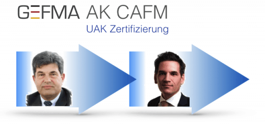 Prof. Joachim Hohmann übergibt die Leitung des UAK Zertifizierung des GEFMA AK CAFM an Marko Opic