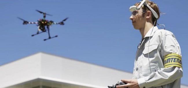 Selbst Livebilder von Drohnenkameras kann die Brother Airscouter WD-200B ihrem Träger zeigen