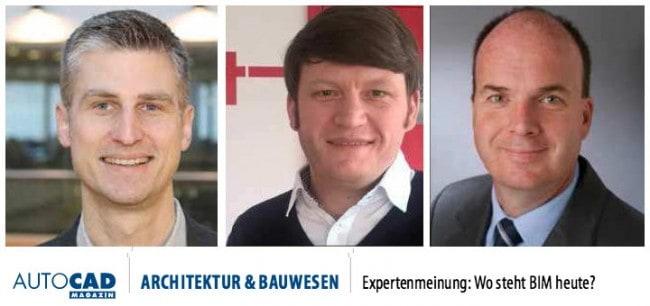 Hagen Schmidt-Bleker, Kristian Schatz und Klaus Aengenvoort stehen dem AutoCAD-Magazim zum Thema BIM Rede und Antwort