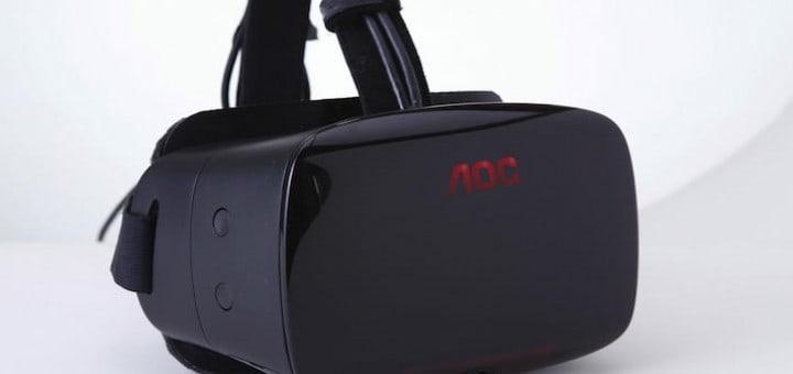 Unter der Bezeichnung HMD hat Monitor-Hersteller AOC auf der GAmescom seinen Prototypen einer Virtual Reality Brille vorgestellt