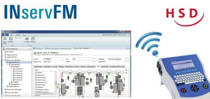 HSD präsentiert zur INservFM 2017 die CAFM-Software Nova-FM mit einer WLAN-Schnittstelle für Prüfgeräte