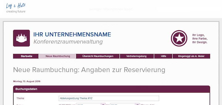 Auch das Modul für Konferenzraummanagement gehört zu den themen von Loy & Hutz auf der INservFM 2017