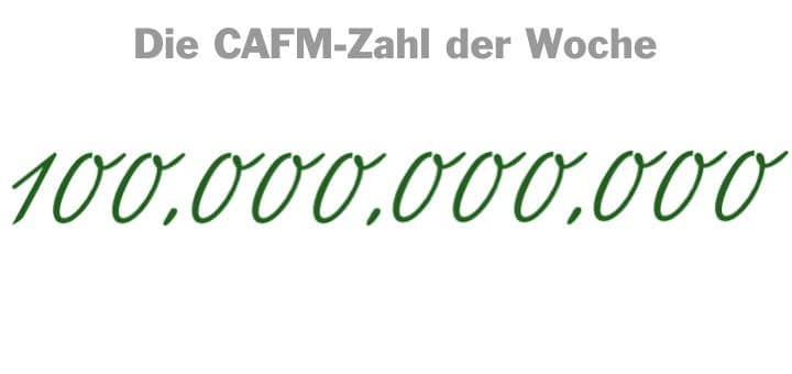 Die CAFM-Zahl der Woche ist die 100.000.000.000 – das ist die Summe in Euro, mit der die Netzallianz Digitales Deutschland bis 2025 das ganze Land gigabit-fit machen will