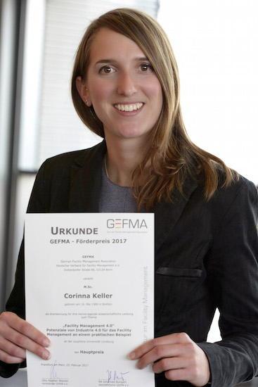 Corinna Keller hat den GEFMA Förderpreis 2017 gewonnen. Das Thema ihrer Arbeit: Facility Management 4.0
