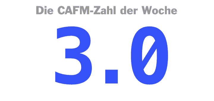 Die CAFM-Zahl der Woche ist die 3.0 – für den aktuellen USB-Standard.