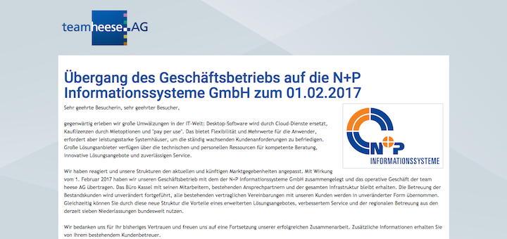 N+P hat den Autodesk-Partner Team Heese aus Kassel übernommen