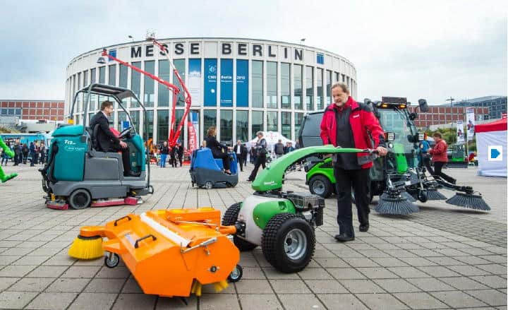 "Parade der Reinigungsmaschinen" nennt der Veranstalter der CMS sein Bild zur Reinigungs-Fachmesse im September in Berlin, auf der auch InCaTec Solution ausstellt - Foto: CMS