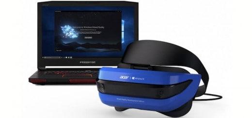 Blau: Acer wählt für seine Microsoft Mixed Reality Brille ein blaues Gehäuse, sonst ist sie technisch mit den übrigen Angeboten im Markt weitestgehend identisch