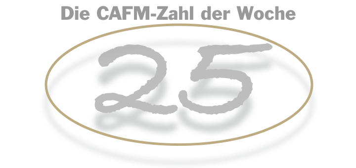 Die CAFM-Zahl der Woche ist die 25 - für die Dienstjahre, die Kerstin Galenza schon im diesen des und der Facility Management verbracht hat - vielen Dank!