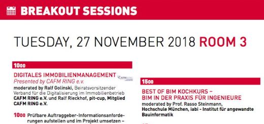 10 Themen rund um BIM und CAFM hat der CAFM Ring für die Breakout Sessions der kommenden BIM World Munich zusammen geführt