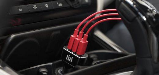 Equinux tizi Turbolader 3x black ist ein Ladegerät für die Auto-Steckdose und kann bis zu drei Geräte per USB mit jeweils maximal 2,4 Ampere laden