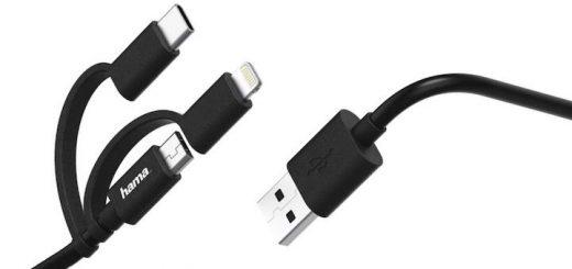 Universal-Helfer: Das Hama 3in1 Micro-USB Kabel hat je einen Micro-USB-, USB-C- und Lightning-Stecker