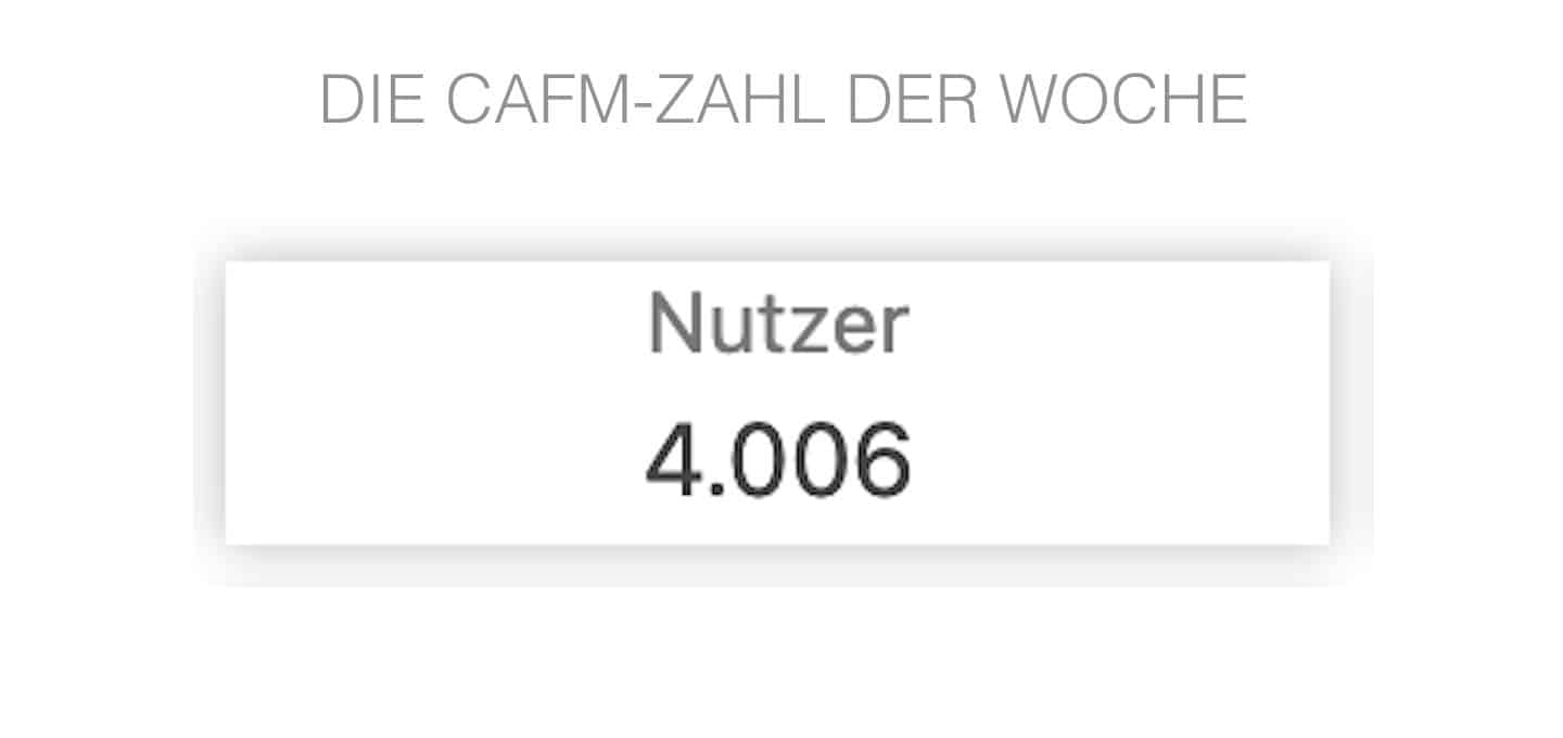 Die CAFM-Zahl der Woche ist die 4006 für die 4006 Besucher der CAFM-News in den vergangenen 30 Tagen