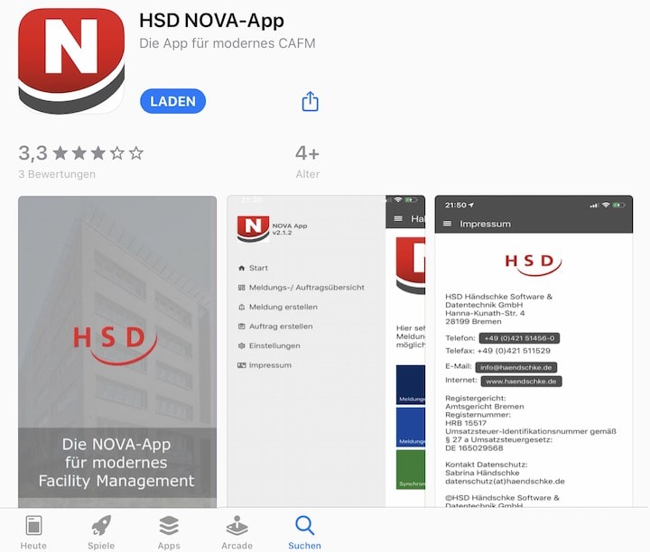 HSD hat die jüngste Version seiner kostenlosen Nova-App für Android und iOS in die jeweiligen Appstores eingestellt