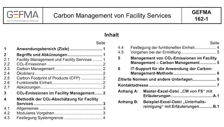 Mit der neuen Richtlinie GEFMA 162-1 Carbon Management von Facility Services will die GEFMA bei der CO2-Reduktion unterstützen
