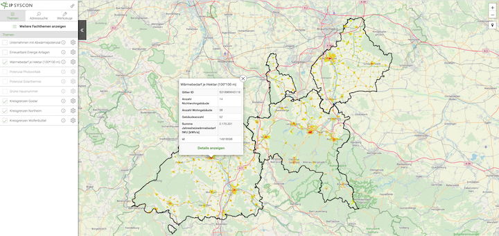 AERport ist ein Portal, das Energieressourcen und Energieverbrauch in Goslar, Northeim und Wolfenbüttel visualisiert