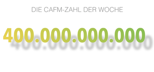 Die CAFM-Zahl der Woche ist die 400.000.000.000 – so hoch beziffert Bill Gates den entgangenen Gewinn für Microsoft durch Android