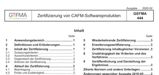 Die CAFM-Richtlinie GEFMA 444 hat jetzt 17 Kriterien-Kataloge
