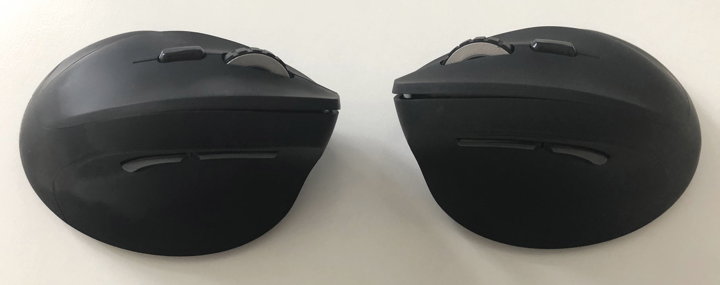 Die Hama EMW-500 L (links) und das Modell für Rechtshänder sind fast Zwillinge