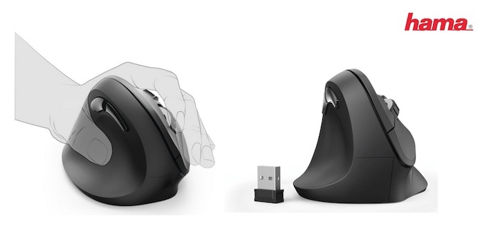Mit der neuen Maus EMW-500 L komplettiert Hama sein Angebot an ergonomischen Mäusen um ein Modell für Linkshänder