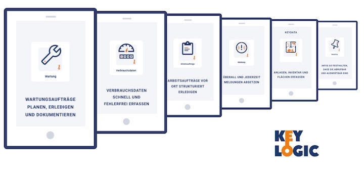 KeyLogic unterstützt Anwender mit in zwischen sechs mobilen Apps