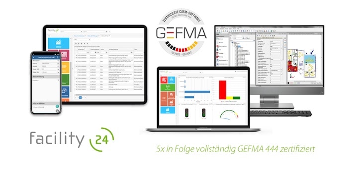 Die CAFM-Software facility 24 von mohnke (m) ist zum fünften Mal in Folge GEFMA 444 zertifiziert worden