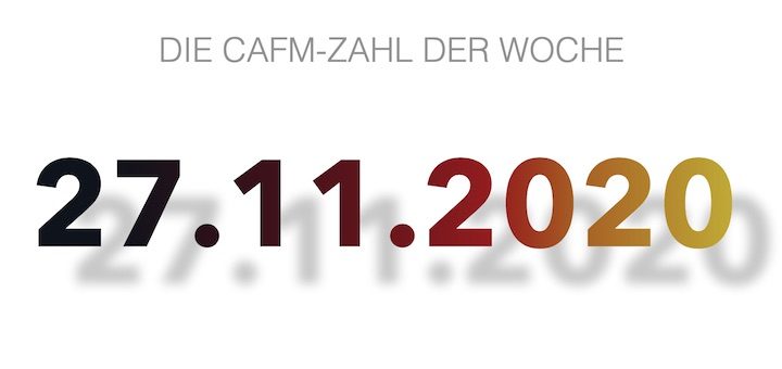 Die CAFM-Zahl der Woche ist die 27.11.2020 für den finalen Stichtag der elektronischen Rechnung im kommunalen Zahlungsverkehr
