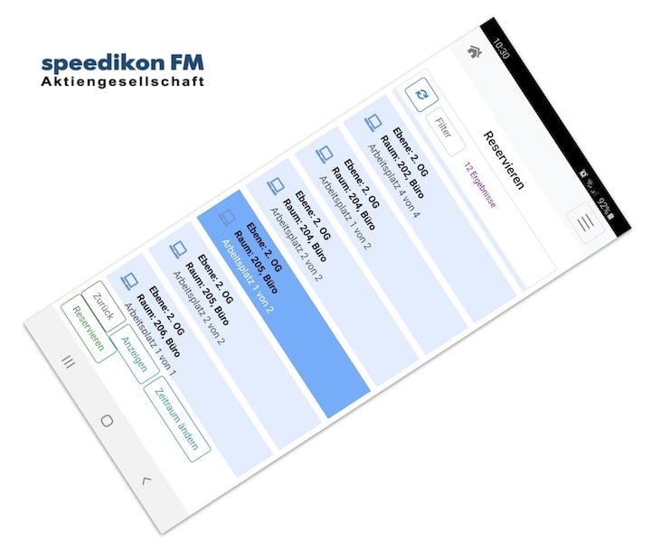 Mit der neuen speedikon-App zur Raumreservierung lassen sich sogar mögliche Infektionsketten nachvollziehen