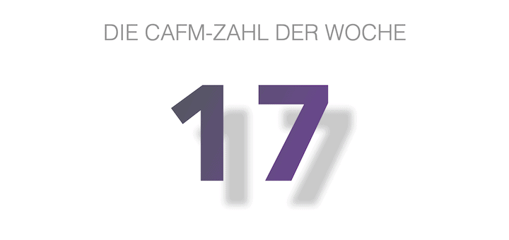Die CAFM-Zahl der Woche ist die 17 für die 17 Srtunden Zeitverzögerung beim Test der deutschen Warn-App 
