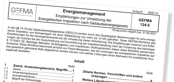 Die GEFMA hat ihre Richtlinie 124-5 zur Inspektion von Lüftungs- und Klimaanlagen novelliert und dem neuen GEG angepasst