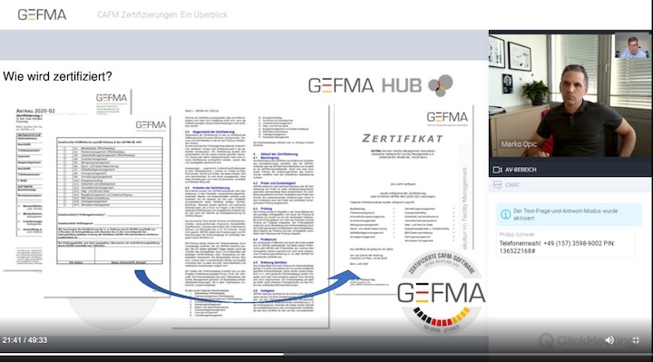 Die GEFMA bietet ein Webinar zu Ablauf und Nutzen der GEFMA 444 Zertifizierung an