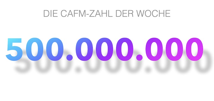 Die CAFM-Zahl der Woche ist die 500.000.000 für die halbe Milliarde Telegram-User, die genau einen FM-Kanal auf die Bits&Bytes gestellt haben 