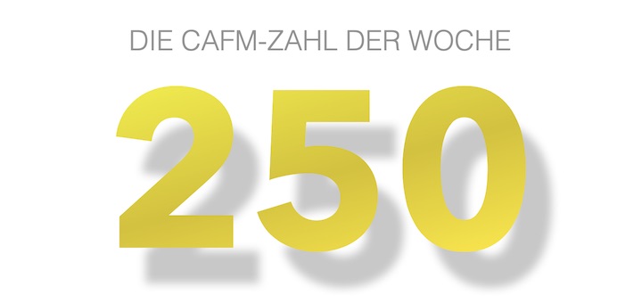Die CAFM-Zahl der Woche ist die 250 für die 205. CAFM-Zahl der Woche 