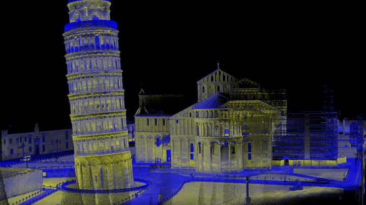 dotscene hat per Laserscan den Schiefen Turm von Pisa erstmals digital aufgenommen